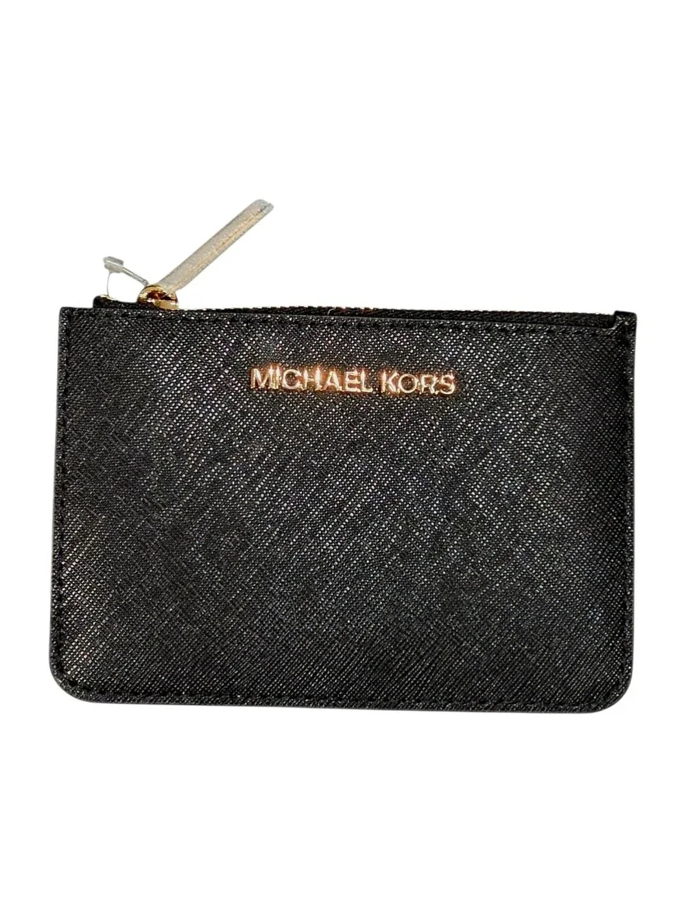 NWT - Michael Kors 'Jet Set' Noir Black Card Case With ID Panel / Coin Purse